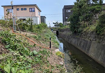 浸水センサ設置後の現地写真
